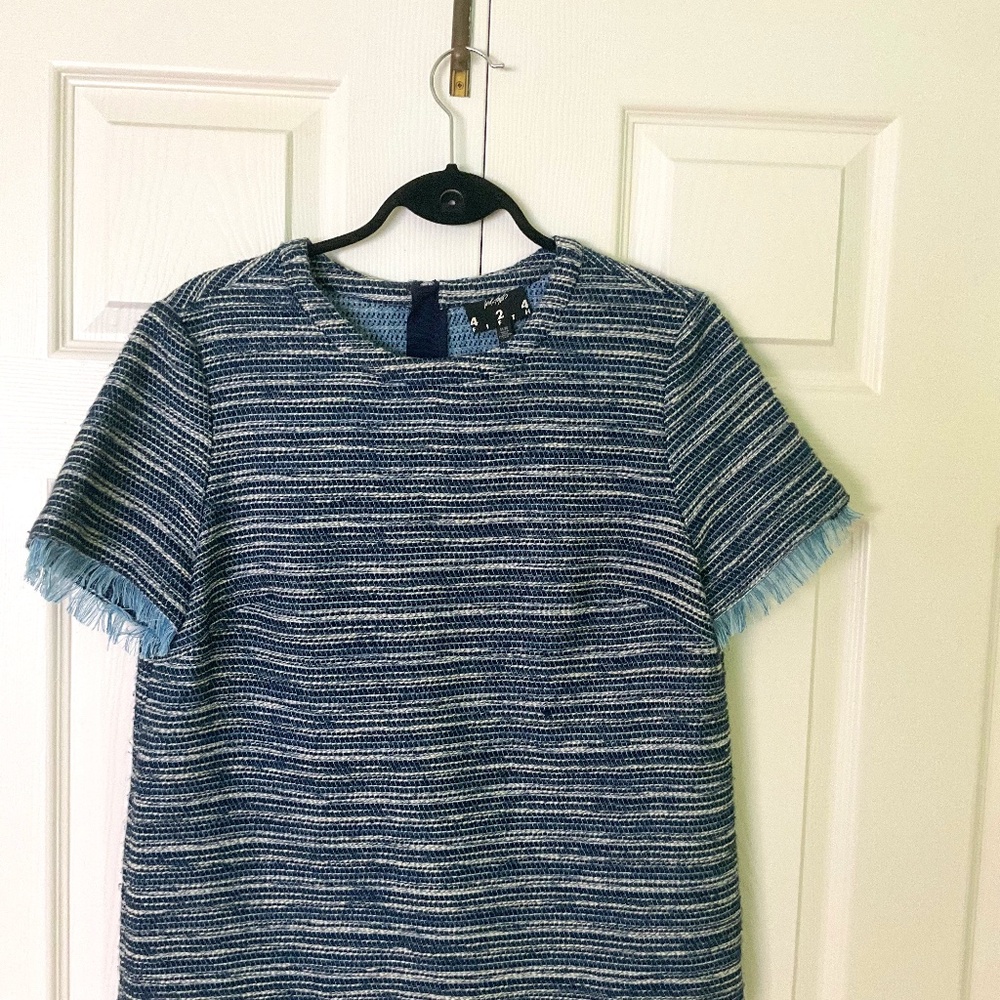 424 fifth short sleeved crew neck top, blue,medium for women